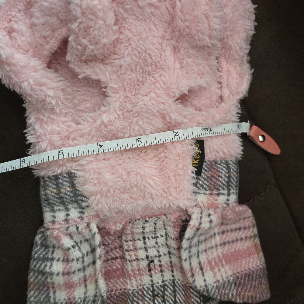 Cozy Pink Plaid Dog Dress - Picture 5 of 5